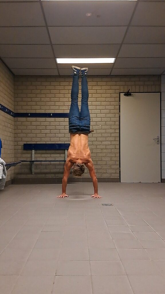 Handstand, a yoga pose for athletes
